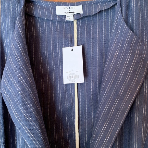 Now & Gen Sonoma Duster Denim Cornflower Blue NWT - Picture 2 of 12